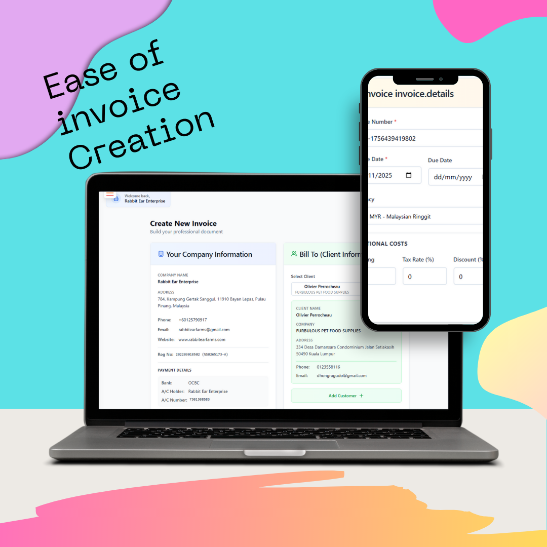 invoiceror invoice creation
