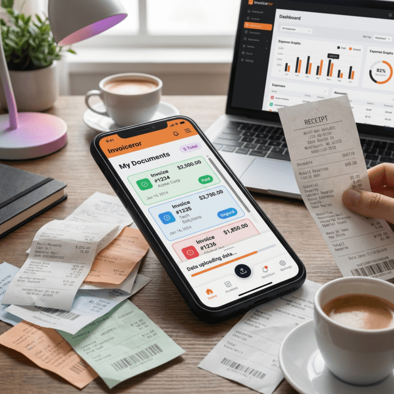 how to track receipt using phone and upload in system