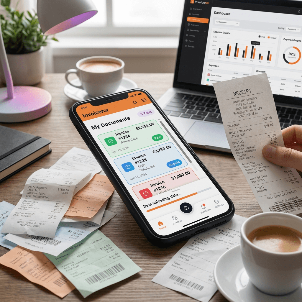 how to track receipt using phone and upload in system