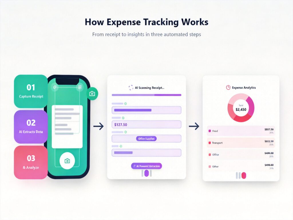 how to track receipt using phone and upload in system