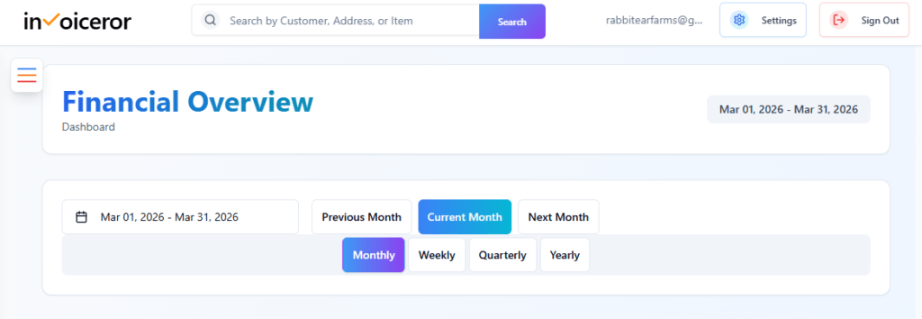 how to use invoiceror Dashboard