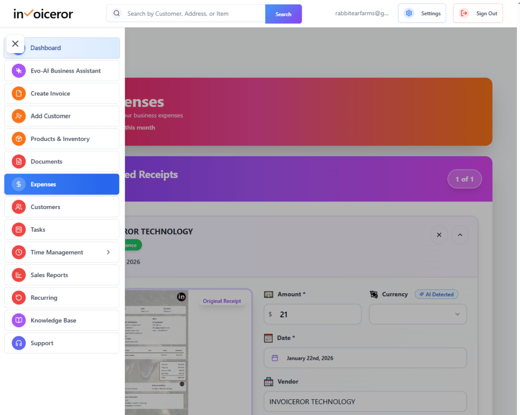 how to add and monitor expenses in invoiceror -access expenses