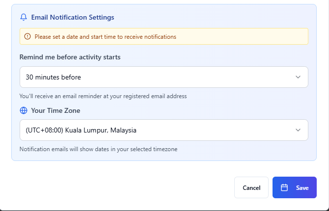 how to set your schedule with daily activity tracking and get notified-daily and hourly new activity