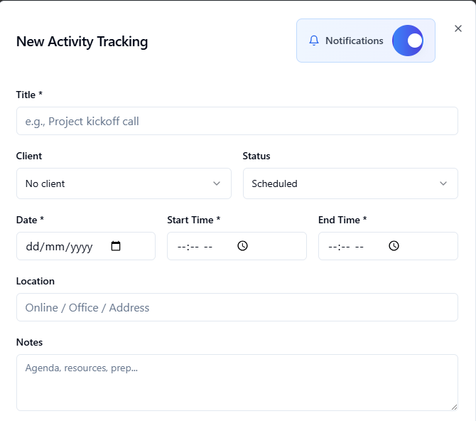 how to set your schedule with daily activity tracking and get notified-daily and hourly new activity