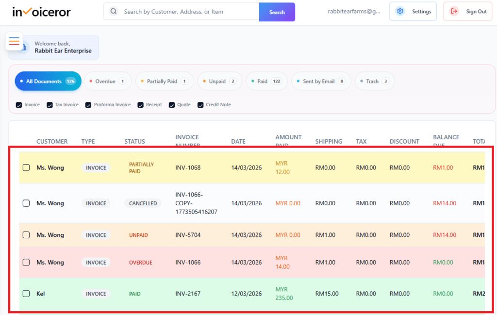 How the Invoice Color Status System Works in Invoiceror (Step-by-Step Guide) 12 invoice color system base on status