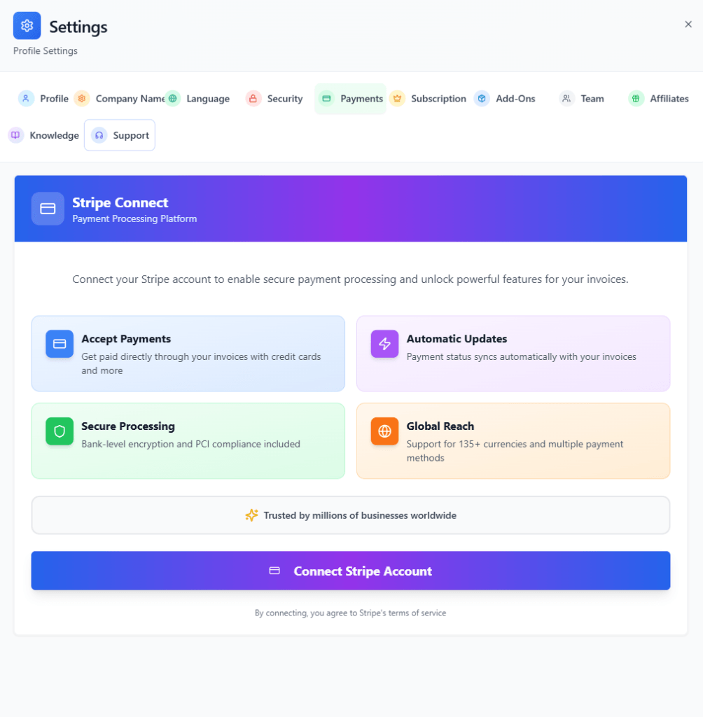 invoiceror set-up payments2