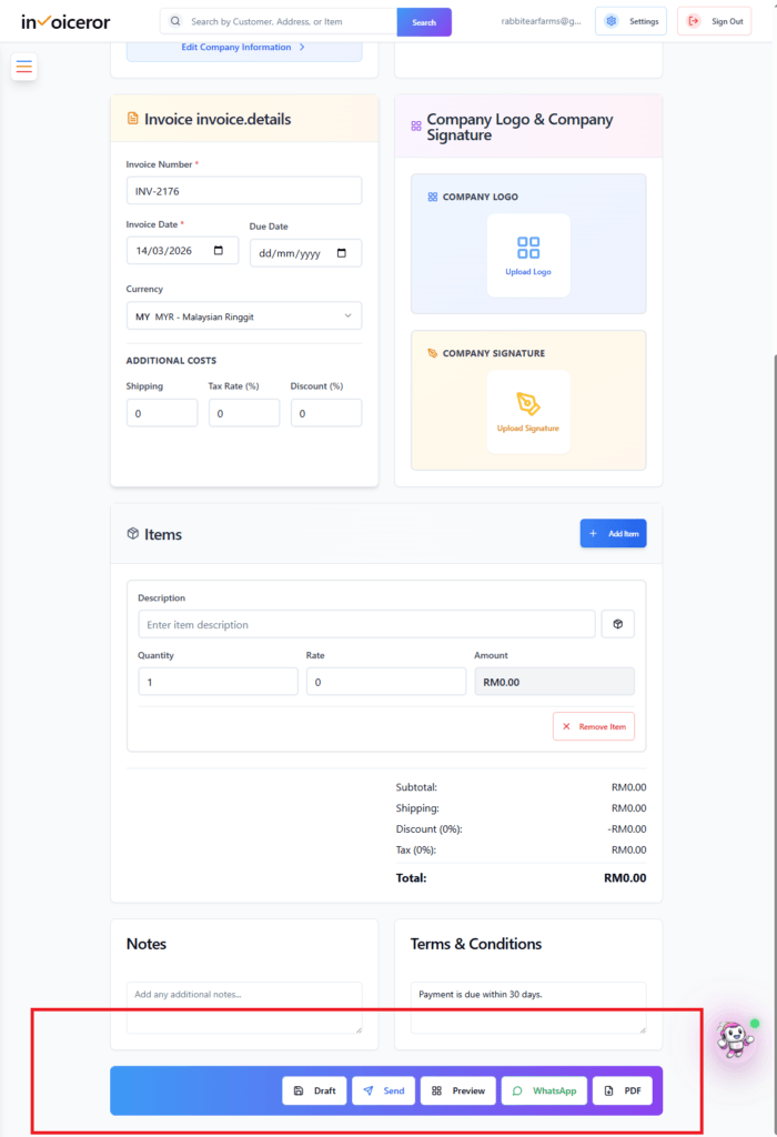 send on whatsapp, email or download