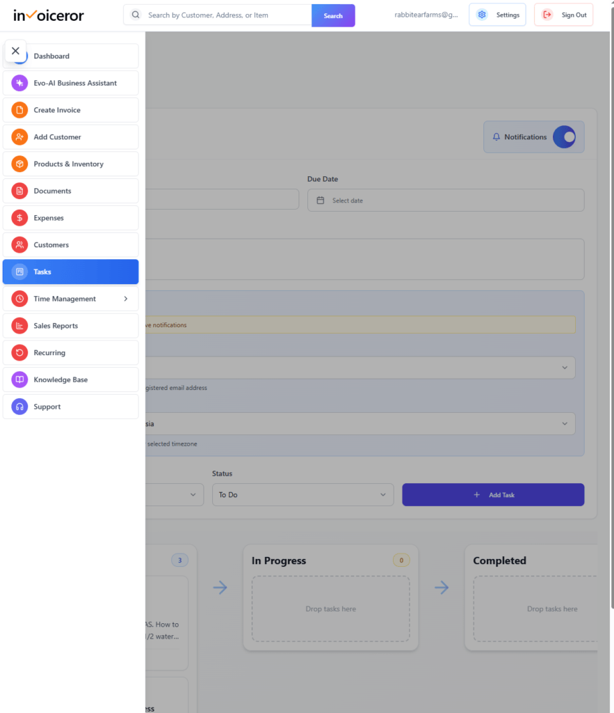 how to track your task with invoiceror.