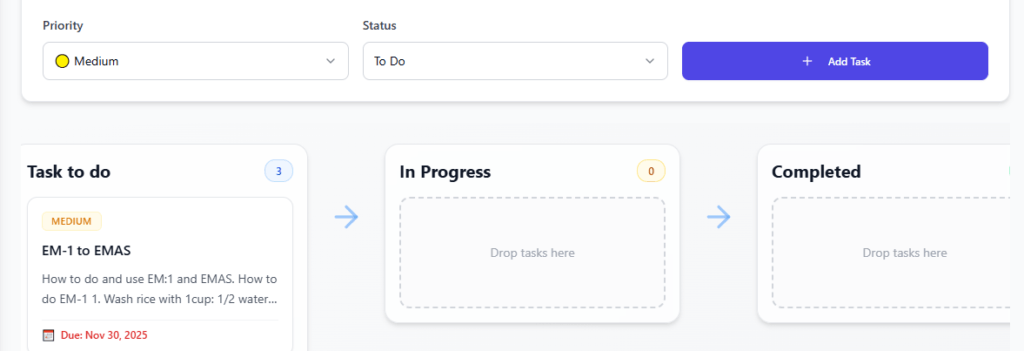 how to track your task and assign base on status