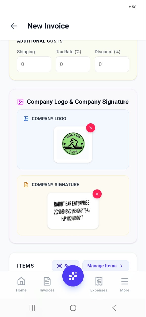 10 Adding your business logo to an invoice in Invoiceror
