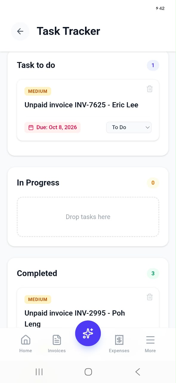 21 Invoiceror task tracker list
